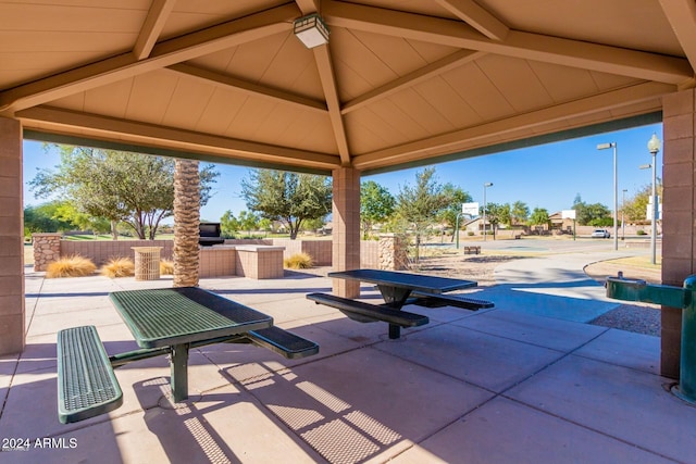 view of patio / terrace featuring a gazebo