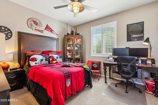 13088 N 91st Dr, Peoria, AZ 85381 - carpeted bedroom featuring a desk and ceiling fan