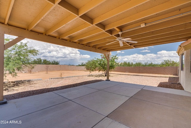 view of patio with ceiling fan