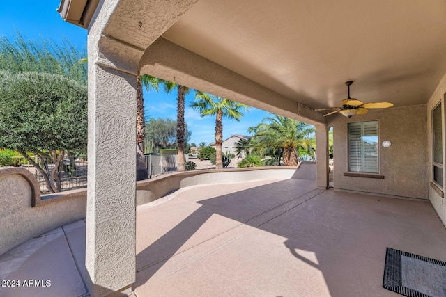 view of patio / terrace with ceiling fan