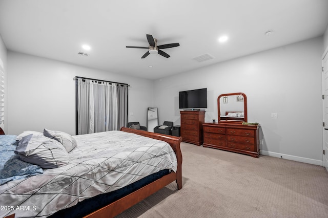 8017 S 143rd Ave, Goodyear, AZ 85338 - bedroom with recessed lighting, a ceiling fan, and carpet