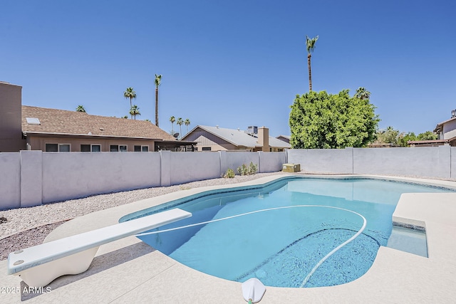 2307 W Nido Ave, Mesa, AZ 85202 - view of pool featuring a fenced backyard and a diving board