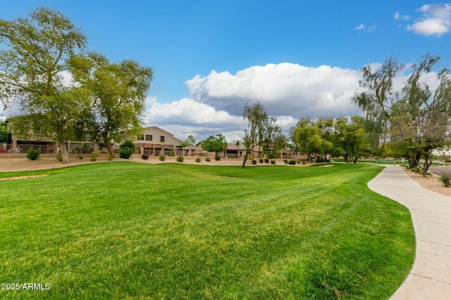 view of community featuring a lawn