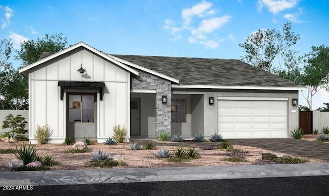 view of front of property featuring a garage