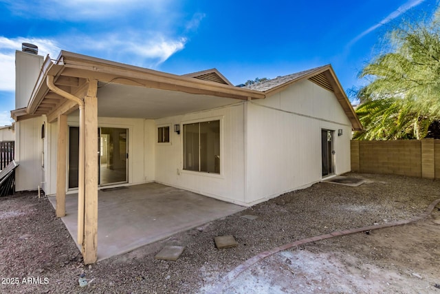 rear view of house with a patio area