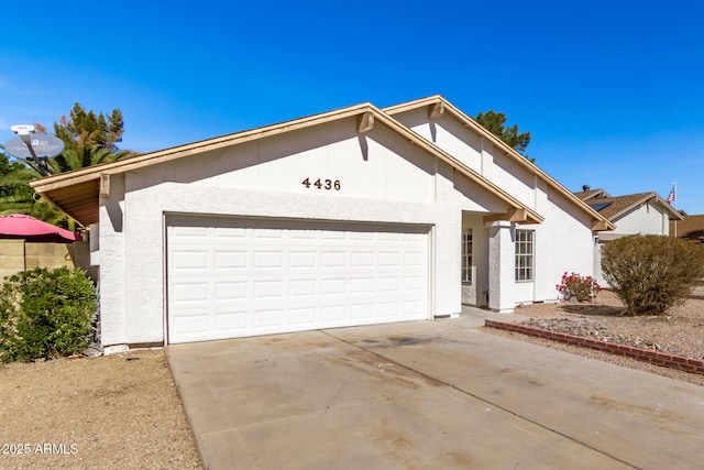 view of front of house with a garage