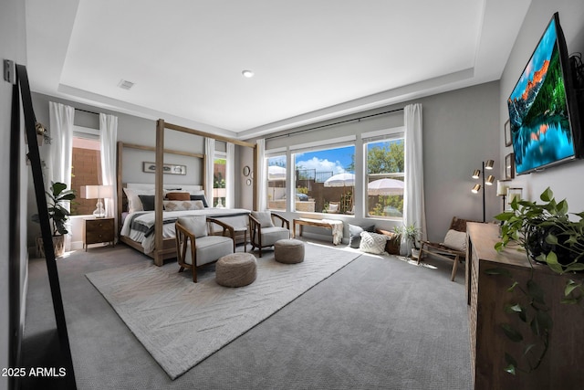 2037 E Fallen Leaf Ln, Phoenix, AZ 85024 - bedroom featuring carpet, multiple windows, and a tray ceiling
