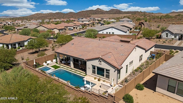 2037 E Fallen Leaf Ln, Phoenix, AZ 85024 - aerial view of residential area featuring a mountainous background and a pool