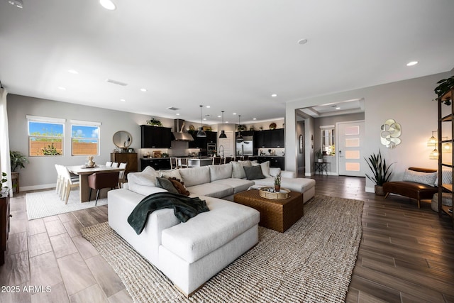 2037 E Fallen Leaf Ln, Phoenix, AZ 85024 - living area featuring recessed lighting and wood finished floors