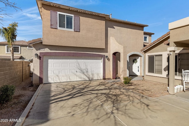 view of front facade with a garage