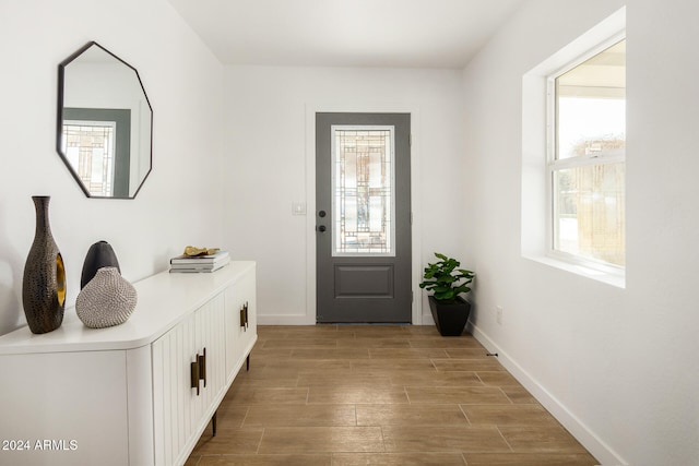 foyer featuring light hardwood / wood-style flooring