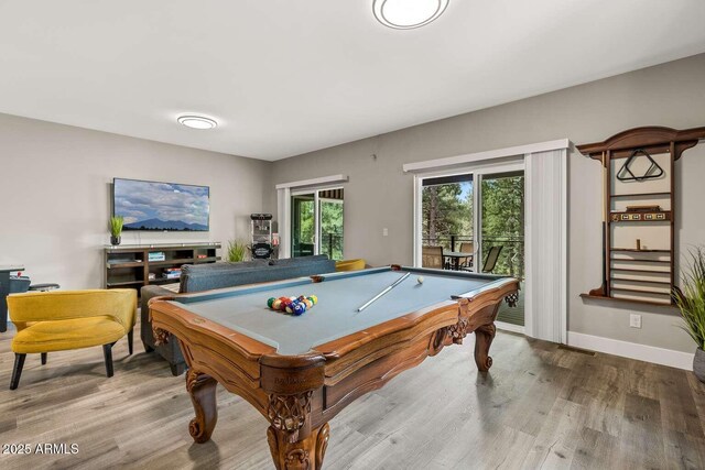 301 S O Leary St, Flagstaff, AZ 86001 - recreation room featuring pool table, baseboards, and wood finished floors