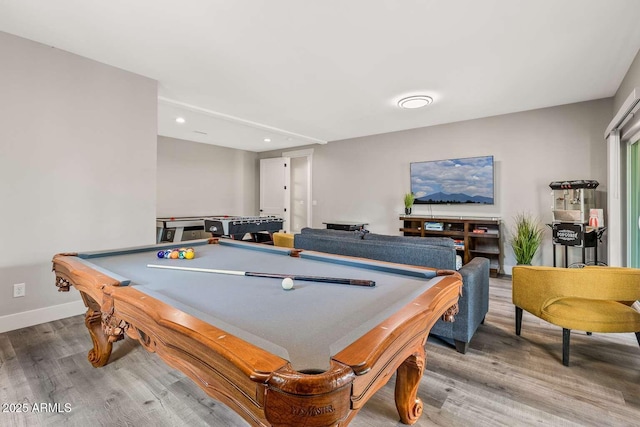 301 S O Leary St, Flagstaff, AZ 86001 - rec room featuring pool table, recessed lighting, wood finished floors, and baseboards