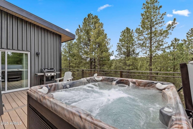 301 S O Leary St, Flagstaff, AZ 86001 - deck featuring a hot tub and a grill