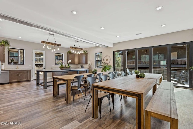 301 S O Leary St, Flagstaff, AZ 86001 - dining space featuring wood finished floors and recessed lighting