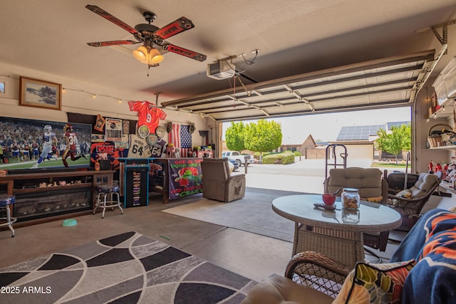 863 W 14th Ave, Apache Junction, AZ 85120 - garage with a garage door opener and ceiling fan
