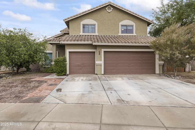 view of front of home with a garage