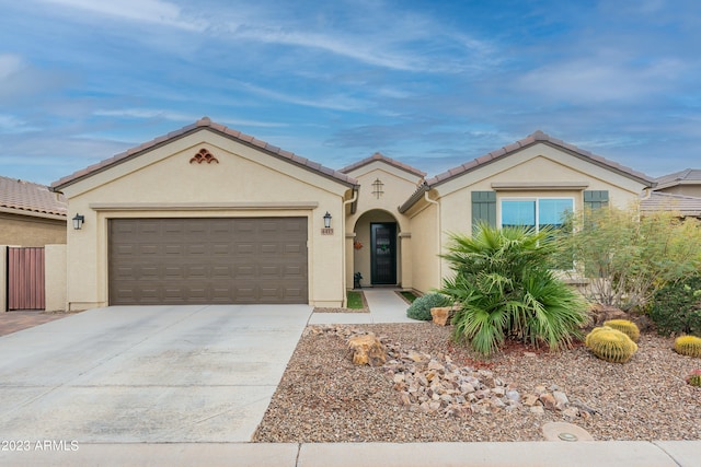 view of front of home with a garage