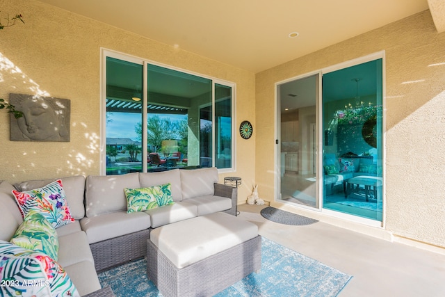 view of patio / terrace with an outdoor living space