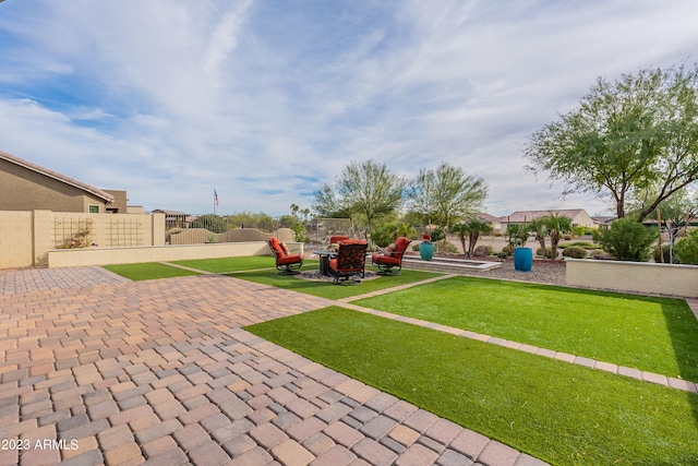 view of yard with a patio