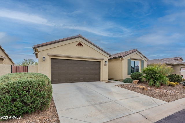 view of front of house with a garage