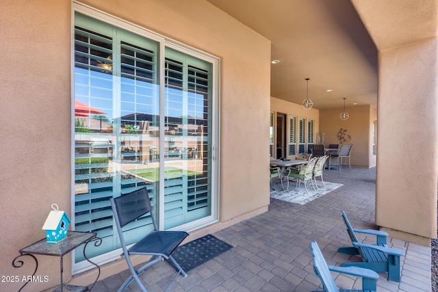 view of patio with outdoor dining area