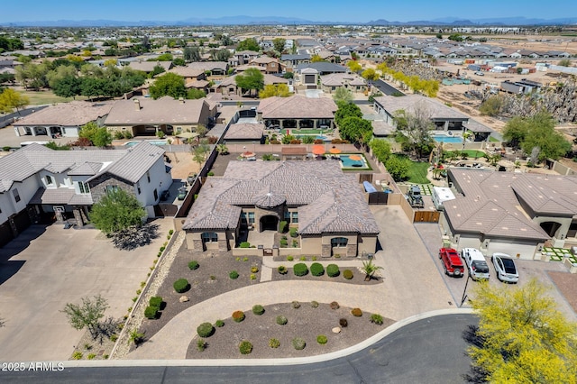 bird's eye view with a residential view