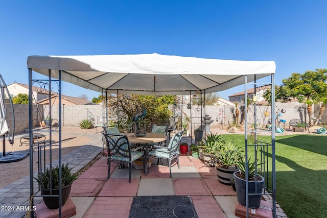 view of patio with a gazebo