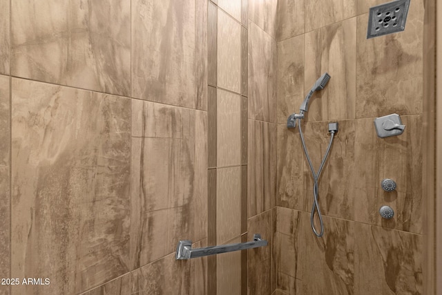 interior details with tiled shower