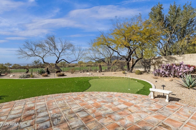 view of patio with a fenced backyard