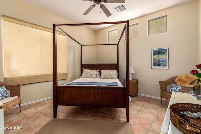 1851 W Periwinkle Way, Chandler, AZ 85248 - tiled bedroom featuring baseboards and a ceiling fan