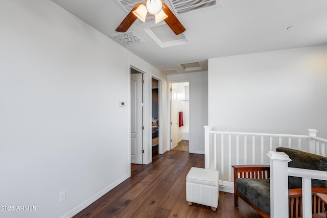 31332 N 137th Ln, Peoria, AZ 85383 - bedroom with attic access, wood finished floors, and a ceiling fan