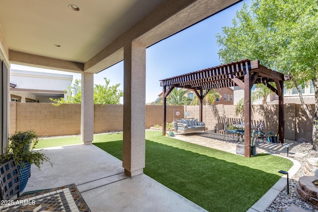 31332 N 137th Ln, Peoria, AZ 85383 - fenced backyard with a patio area and an outdoor living space