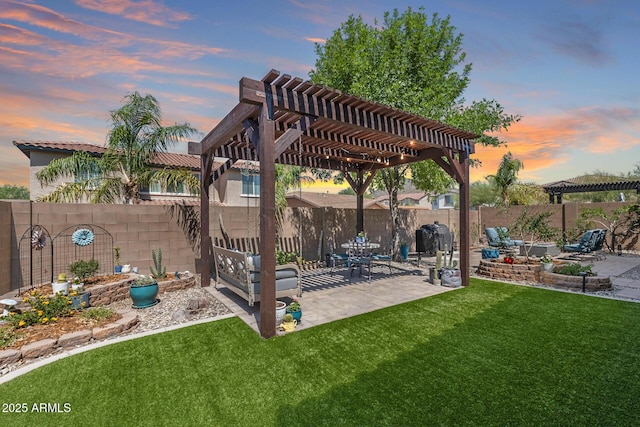 31332 N 137th Ln, Peoria, AZ 85383 - fenced backyard featuring a pergola and a patio