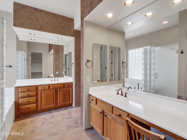 bathroom featuring vanity and tile patterned floors