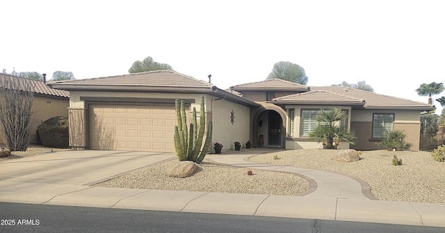 view of front of house with a garage