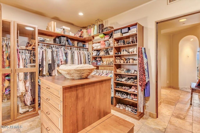 view of walk in closet