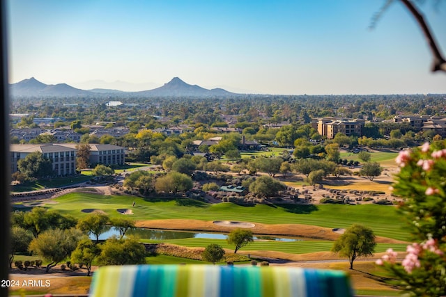7120 E Kierland Blvd Unit 416, Scottsdale, AZ 85254 - drone / aerial view of a water and mountain view and a golf club