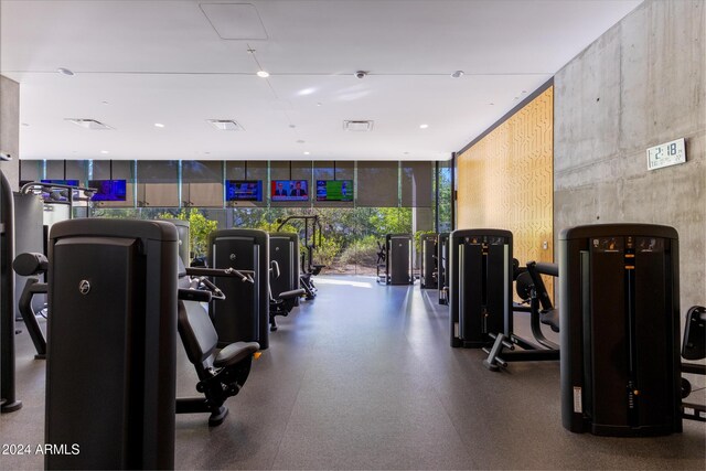 7120 E Kierland Blvd Unit 416, Scottsdale, AZ 85254 - workout area with a wall of windows