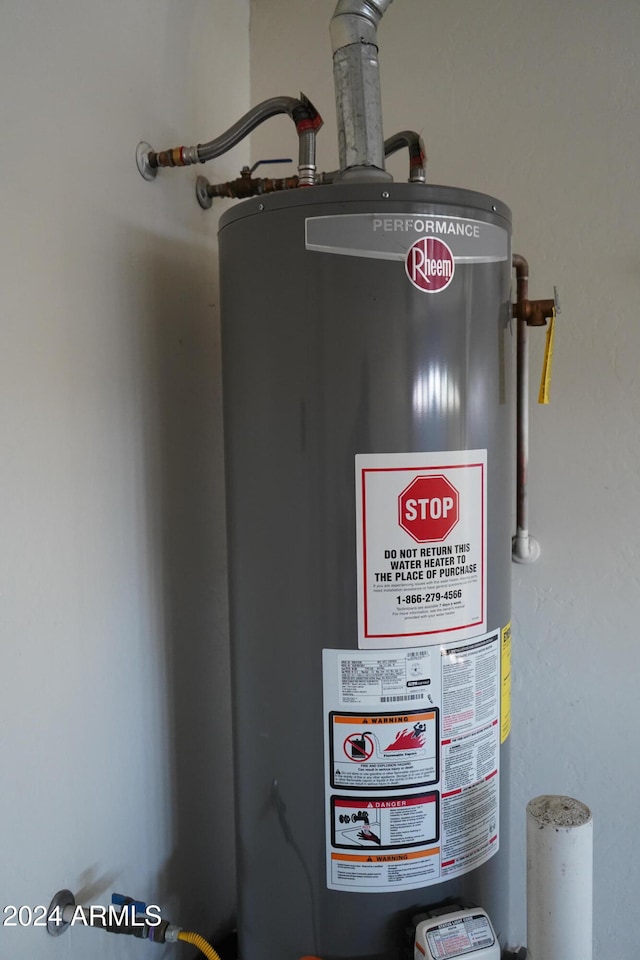 utilities featuring gas water heater