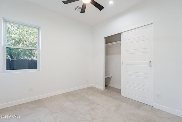 707 E Ocotillo Rd, Phoenix, AZ 85014 - unfurnished bedroom featuring baseboards, a closet, ceiling fan, and recessed lighting