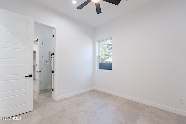 707 E Ocotillo Rd, Phoenix, AZ 85014 - spare room with a ceiling fan, baseboards, and recessed lighting