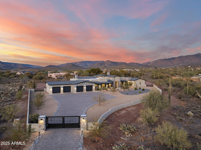 exterior space with a mountain view