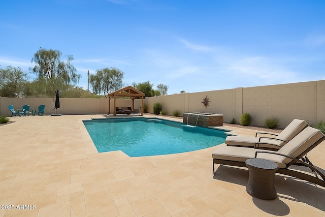 20518 W White Rock Rd, Buckeye, AZ 85396 - view of pool featuring a gazebo, a patio, and a fenced backyard