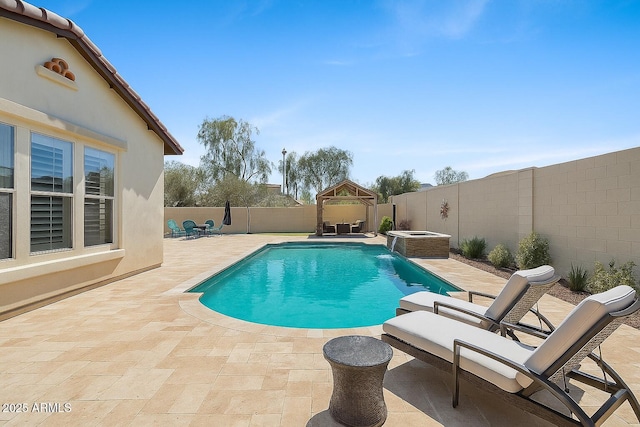 20518 W White Rock Rd, Buckeye, AZ 85396 - view of swimming pool featuring a gazebo, a patio area, and a fenced backyard