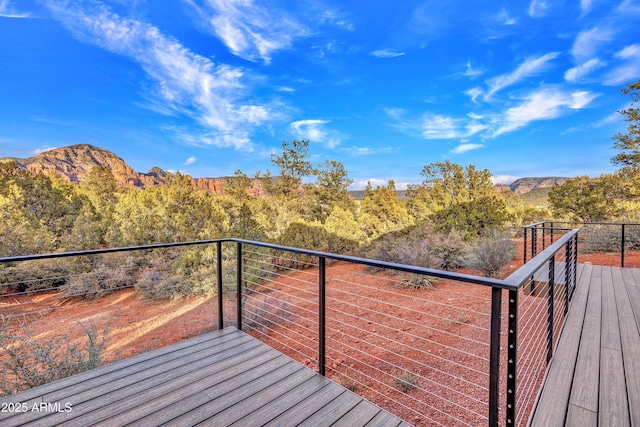 deck featuring a mountain view