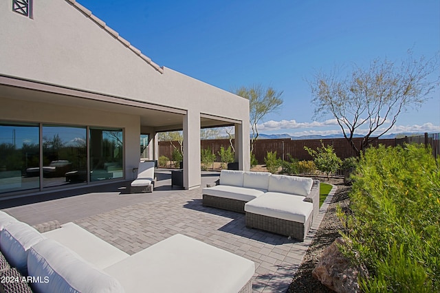 view of patio featuring an outdoor living space