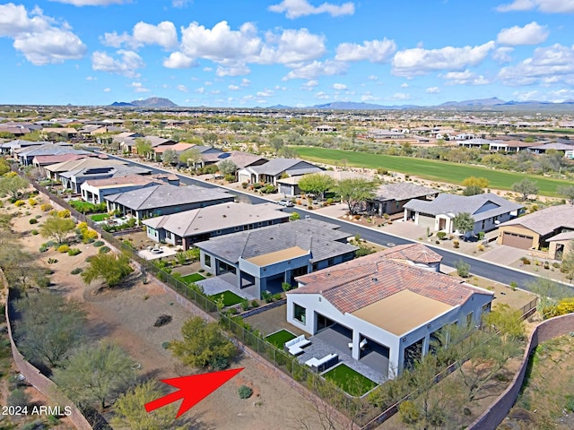 aerial view featuring a mountain view