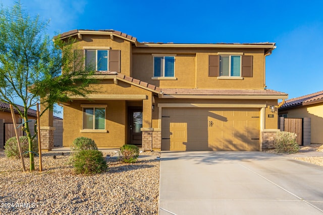 view of front of house with a garage