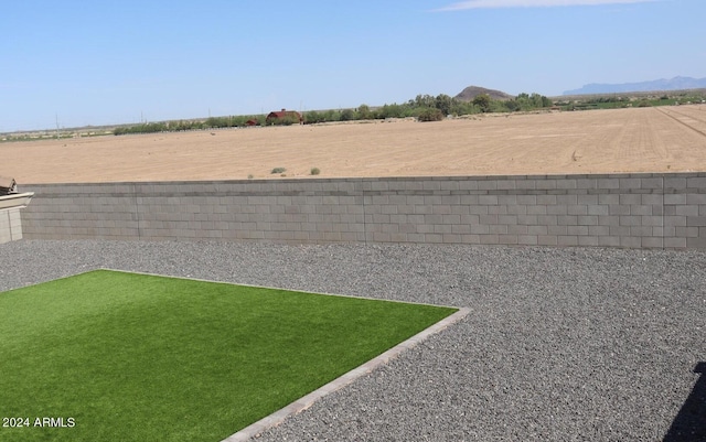 view of yard with a mountain view